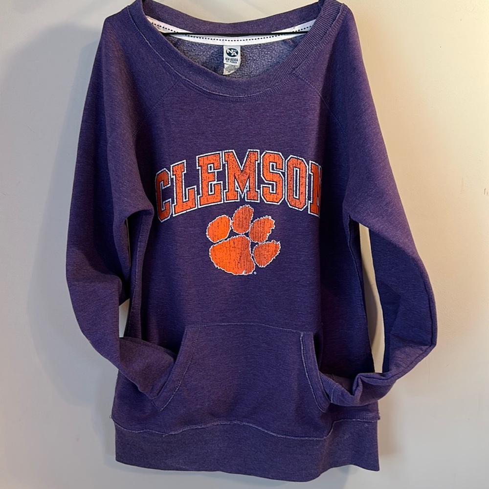 Clemson Sweatshirt purple with orange logo